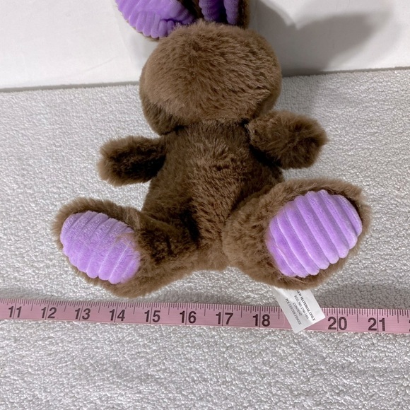 Super Soft Brown Purple Bunny Rabbit Plush Toy Stuffed Animal - Picture 3 of 10